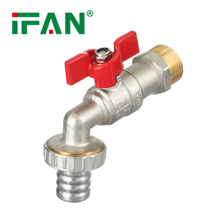 IFAN Free Sample Silver 1/2 3/4 Manual Bibcock Water Tap Brass Bibcock Tap