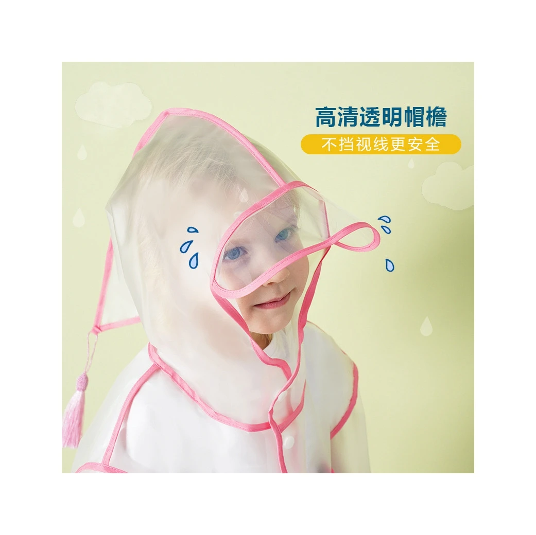 Classic Transparent Polyester Manufacturers Children Kids Raincoat