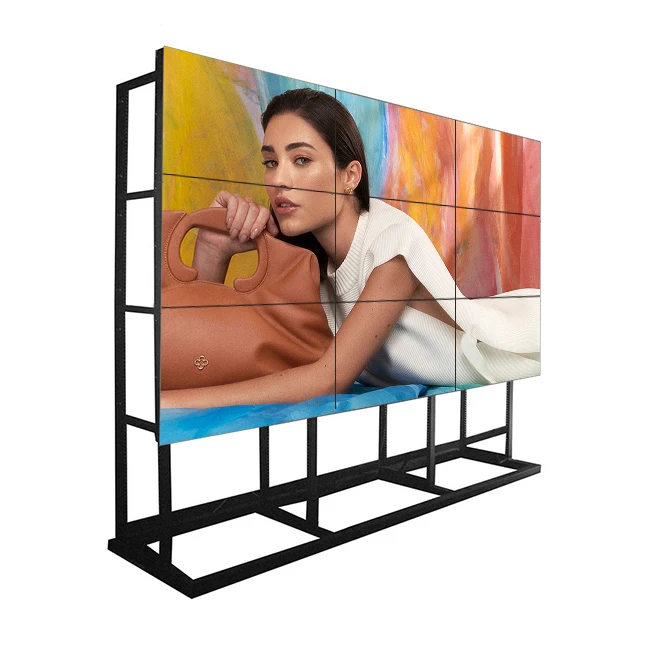 Hot Sales 0.88mm/1.7mm/1.8mm/3.5mm Narrow Bezel 4K 49 Inch Indoor Liquid Crystal Splicing 3X3 LCD  Video Wall