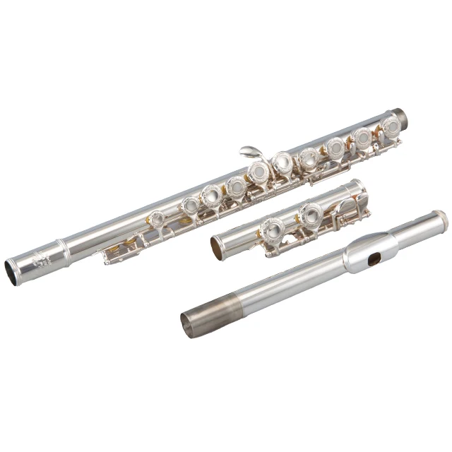 Cupronickel Body C Tone Silver Plated Children Bended Mouthpiece Flute