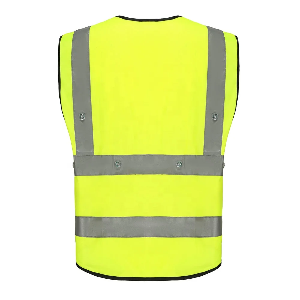 wholesales high visibility lightweight led flashing reflective safety running vest reflector warning jacket vest with light