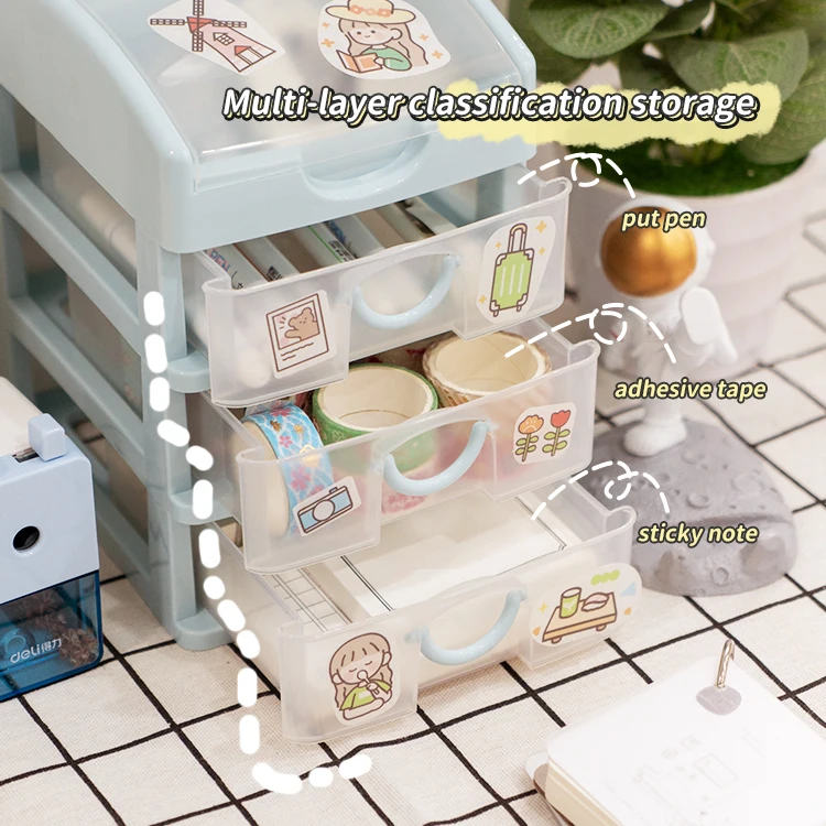 Drawer Type Finishing Desktop Skincare Lipstick Multifunctional Storage Plastic Box Cosmetics Storage Box Plastic Drawer Storage