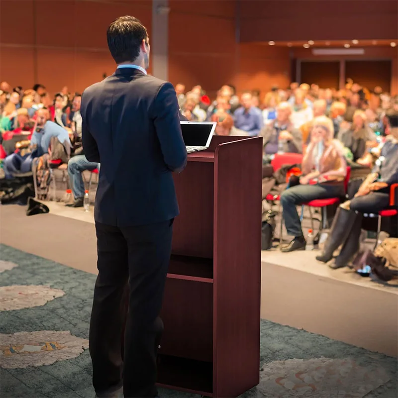 Floor Standing Podium For Hotel and Conference Room Wooden Podium Stand Modern Furniture Lectern Rostrum for Church Pulpit