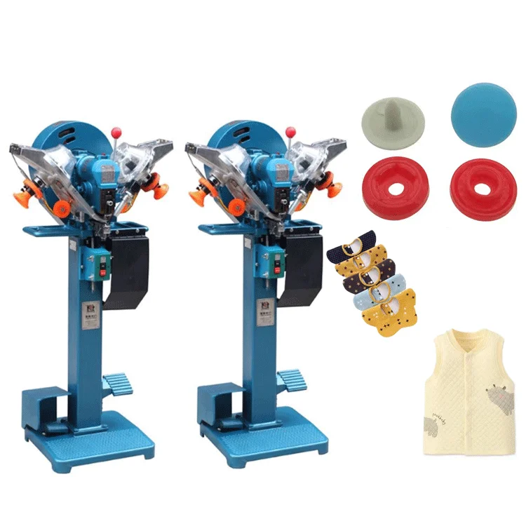 High efficient automatic plastic / metal snap button attaching fixing fastening machine
