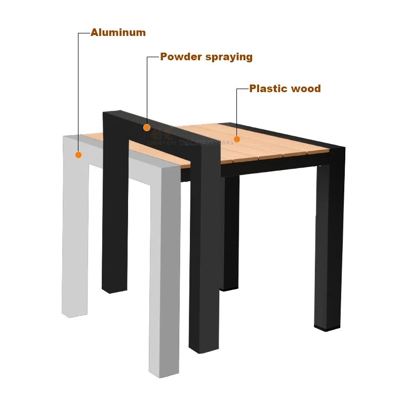 Minimalist Design Outdoor Garden Coffee Table Square Teak Dining Table for Terrace and Garden Furniture
