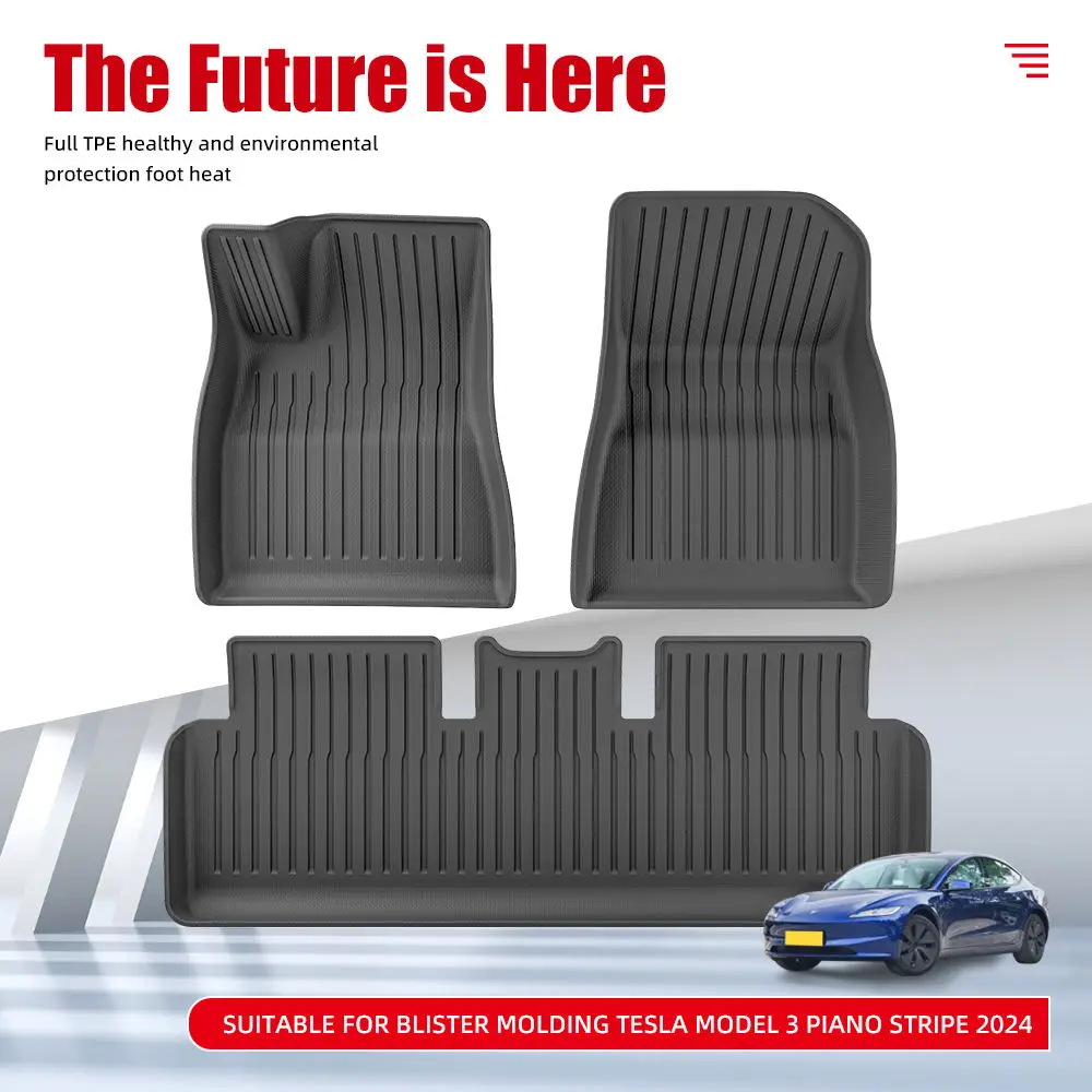 2024 New Design Blister Molding Piano Texture Car Floor Mat For Tesla MODEL 3 2024 Carpet Car Mat All Weather Tesla Floor Mat