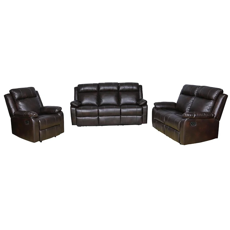 Wholesale furniture living room furniture leather recliner sofa and cup holder cheering rocker manual sofa recliner set