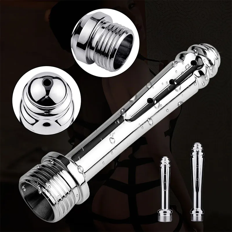 Shower Enema Stainless Steel 7 Holes Anal Douche Cleaning Enemator Metal Anal Cleaner Butt Plug Anal Sex Toys