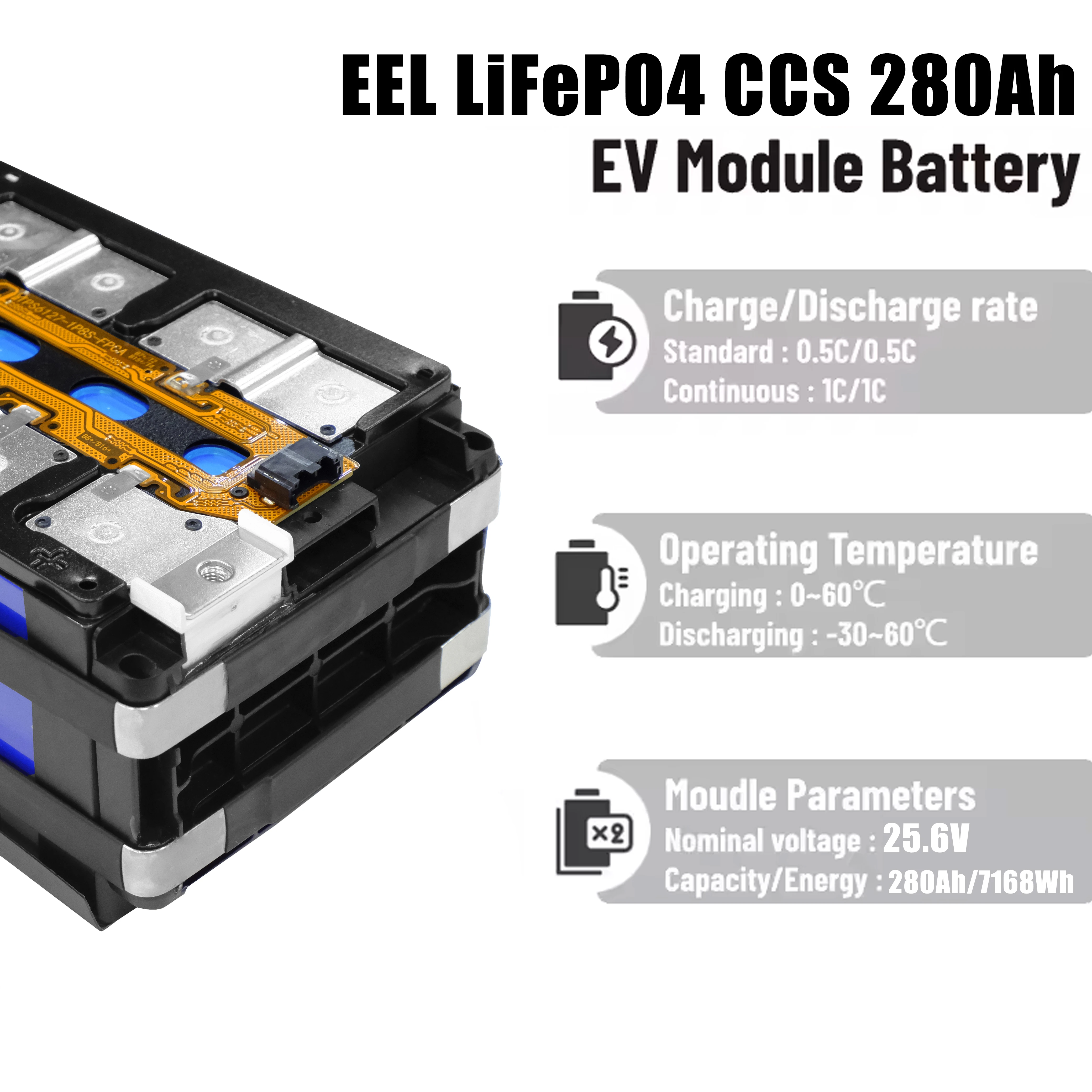 EU stock EEL 25.6V 280Ah Lifepo4 Cells EVE LF280K 10000 Cycle Hthium 100ah Solar Energy Storage Lithium iron CCS Battery module