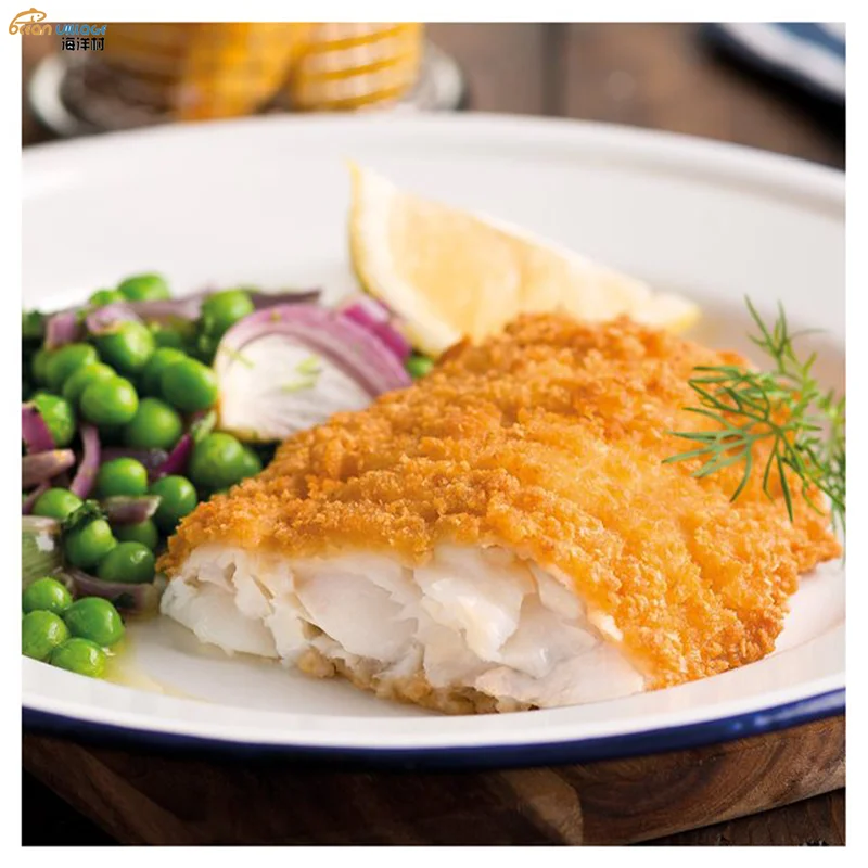 Shandong Ocean Village Food 2022 Cheap Price Raw Panko Coated Pollock Fillets Crumbed Whiting Fillets For Breakfast