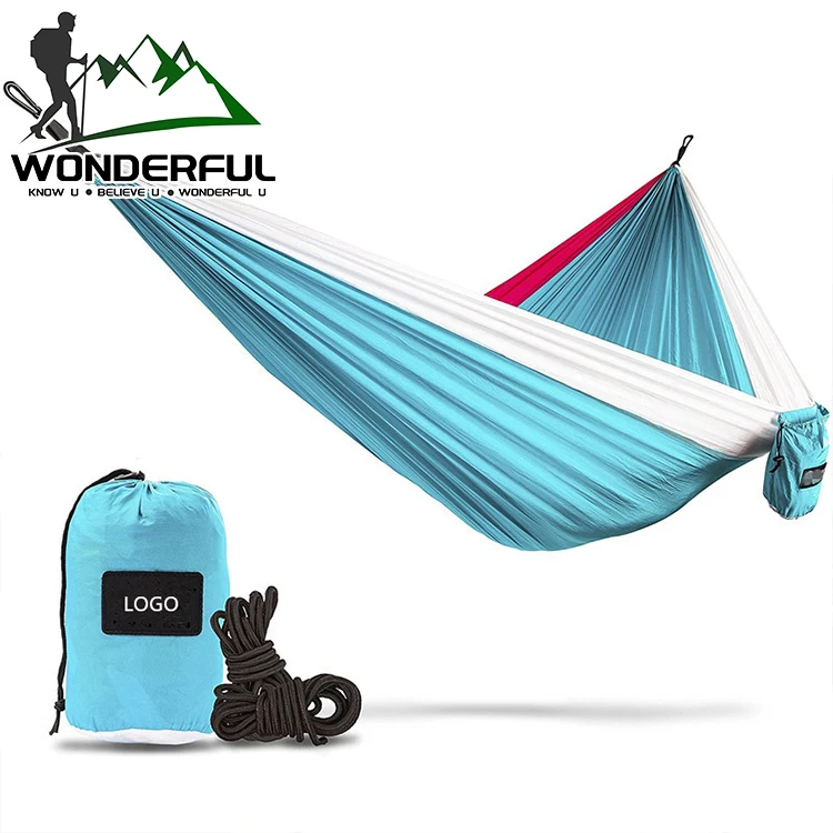 Multi Color 2.6mX1.4m Ultralight  Nylon  Rope Swing Hanging Camping Hammock For One Person