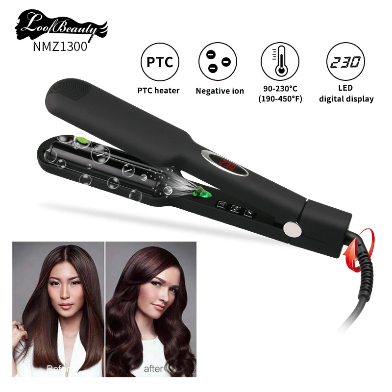Straight hair curling dual-use artifact curling stick LCD display five-tube wave curling straight plate clip home