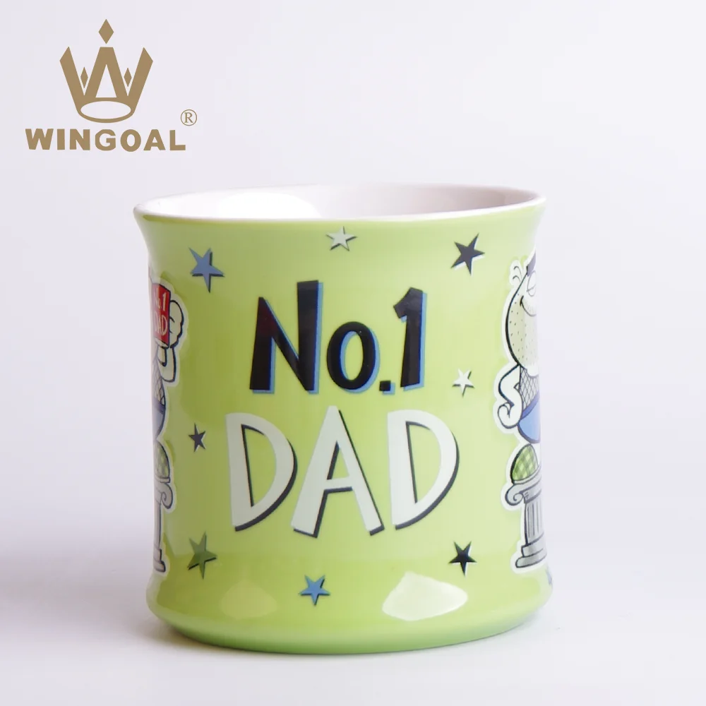 Light green cartoon mugs Big glass of water Big cup Large cup tea mugs manufacturer wholesale