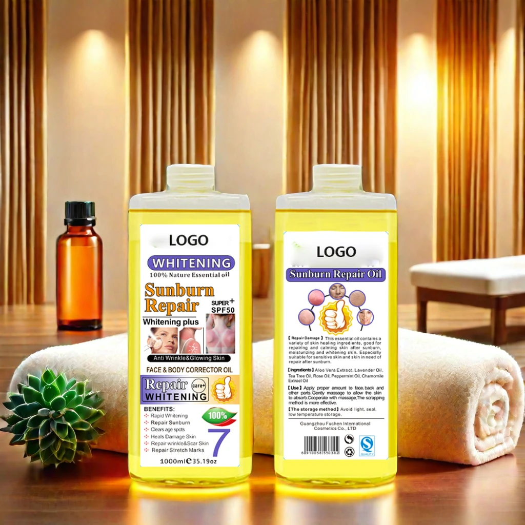 Factory Customized Private Label 1000ML Skin Body 7 Days Whitening Massage Oil Removeral Stretch Marks skin Repair Essential Oil
