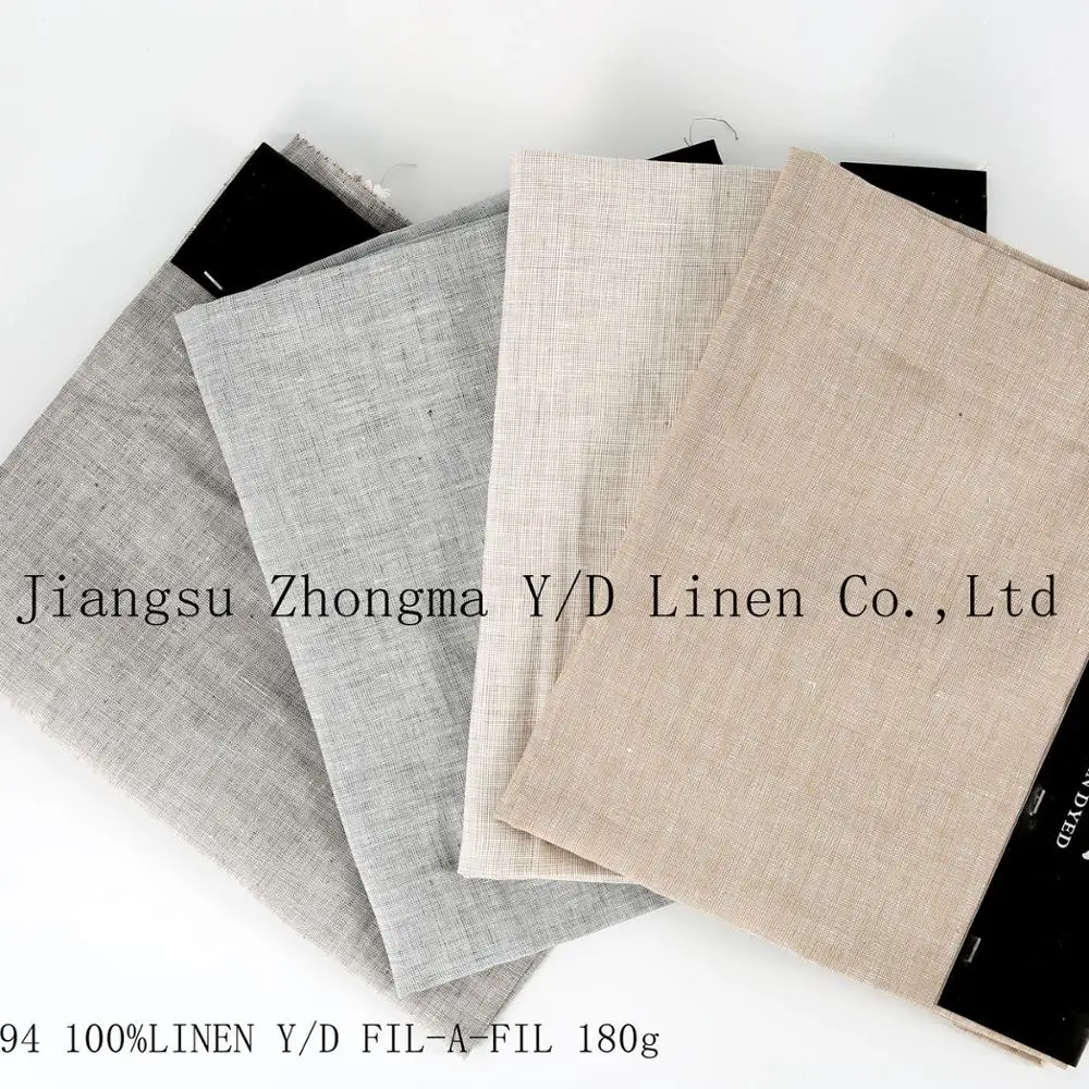 ZMYD 1194 factory Custom 100% Linen Fabric For Clothing,Linen Plain Fabric For Shirts 180gsm