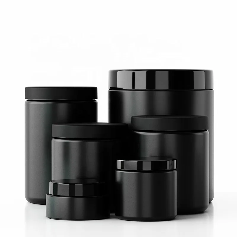 OEM и ODM 100 г, 200 г, 500 г, 600 г, 800 г, 900 г, 1000 г, оптовая продажа, черный контейнер для белкового порошка из полиэтилена высокой плотности, бутылка