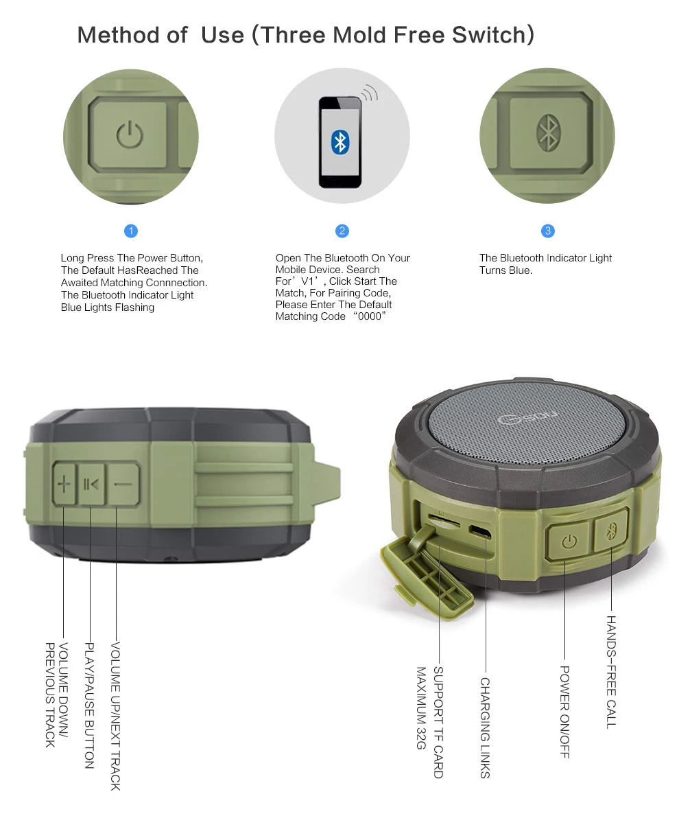Factory Price Loudspeaker Box Portable Mini Bluetooth Speaker Made in China