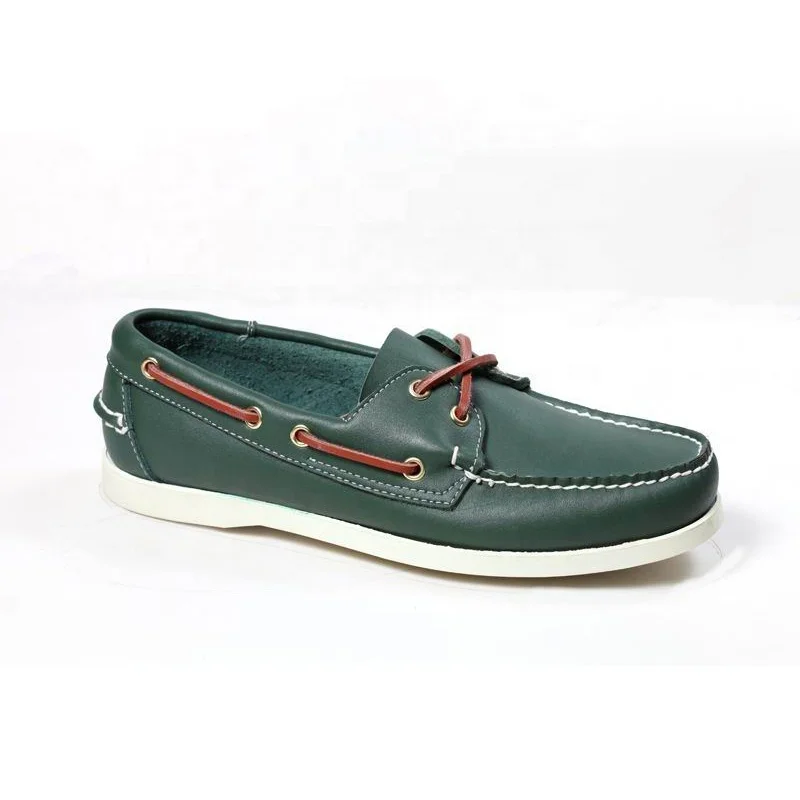 China Manufacturer Wholesale Lace-up Genuine Leather Fashionable Low Cutting Casual Office Walking Lazy Women Men Boat Shoes