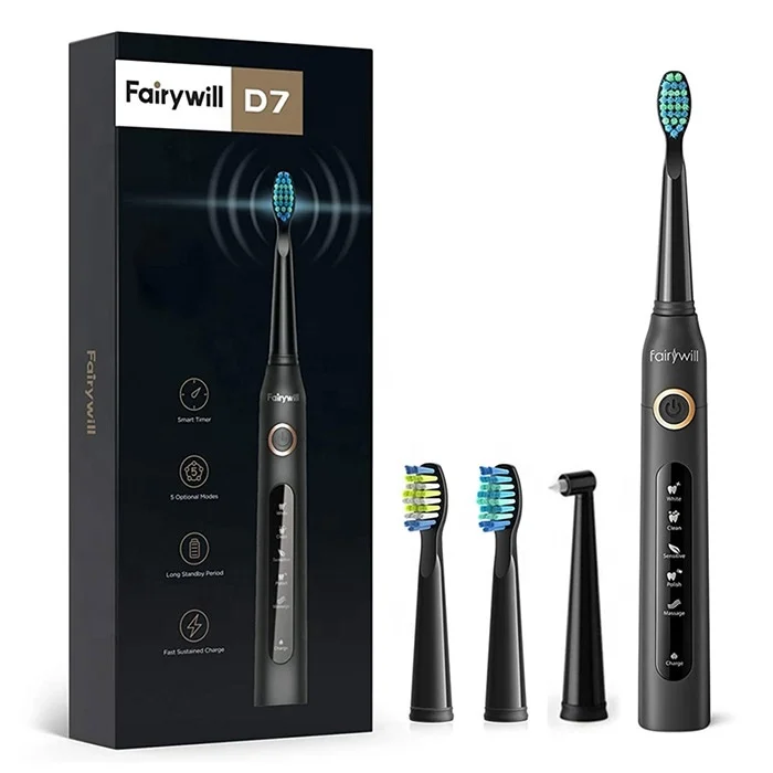 Fairywill FW D7 507 5 Modes USB Fast Charging IPX7 Waterproof Smart Timer Dental Vibrate Electric Tooth Brush Toothbrush