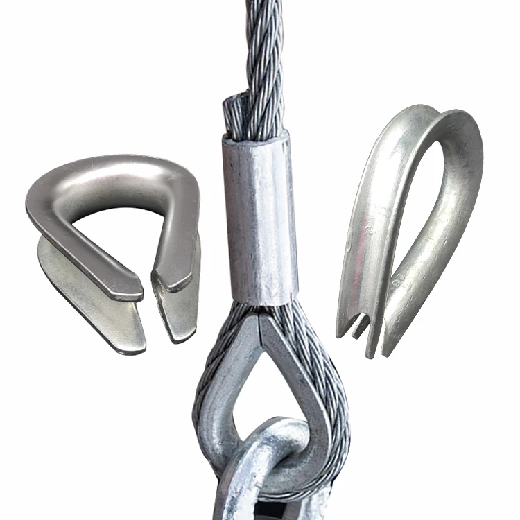 Heavy Duty Carbon Steel Wire Rope Thimble Stretcher Thimble 0.75mm Din 6899 G411 Wire Rope Thimble Galvanized