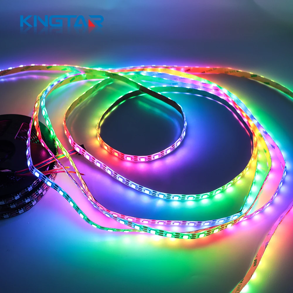 Ws2812 smd светодиодные гибкие полосы волшебного цвета пиксельные программируемые водонепроницаемые RGB света