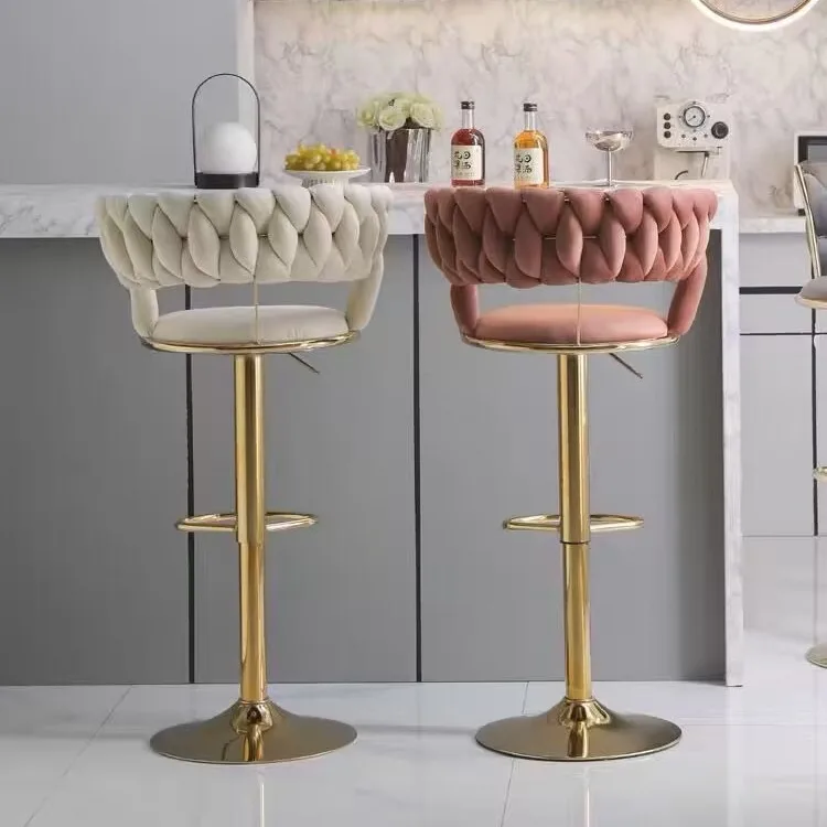 Nordic swivel chair high lift bar chair Modern simple backrest chair bar stool