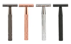 Chrome Plating Double Edge Safety Razor with 10 Blades, Metal DE Razor for a Smooth Shave, for wet shaving choice