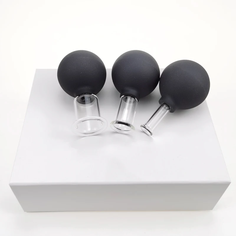 New Arrival! Set of 3 anti cellulite cup vacuum cupping massage facial suction cups therapy set facial massage plus