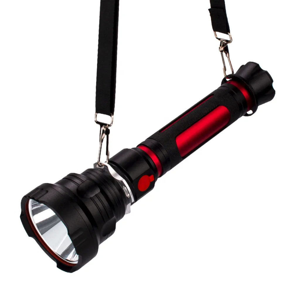 Middle East Rechargeable Heavy Duty Torch Light, 2km Long Range Spotlight HIGH Lumen Aluminum Alloy LED Flashlight for Hunting