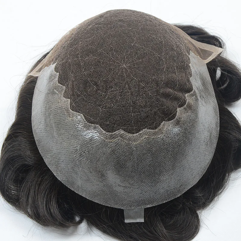 
Q6 Swiss Lace with Skin Side and Back Hair Piece, Virgin Human Hair Mens Replacement System Cheap Toupee for Men 