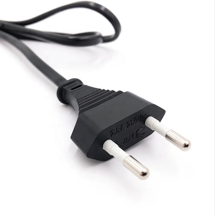 Euro 2.5a 220 volt 2 Pole Plug European H05VV-F 2Wire Power Cord