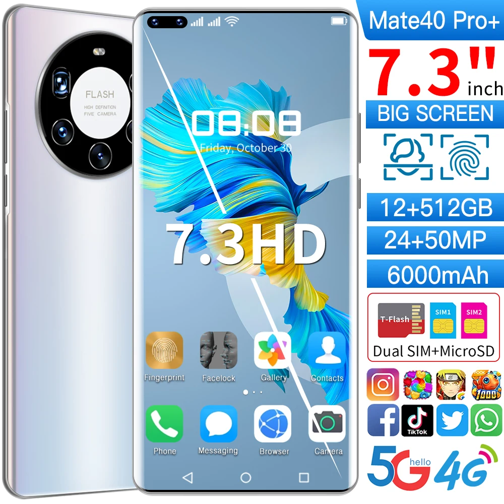  Смартфон Mate 40 Pro 12 + 512 ГБ 7 3 дюйма 6000 мА · ч Android 10