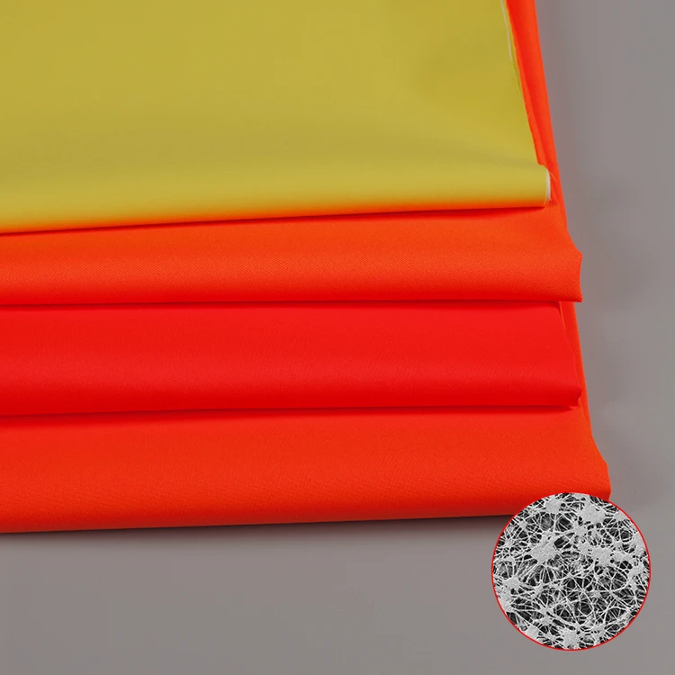 Высокое качество 100% полиэстер флуоресцентная красная Рабочая куртка верхняя мужская одежда ткань