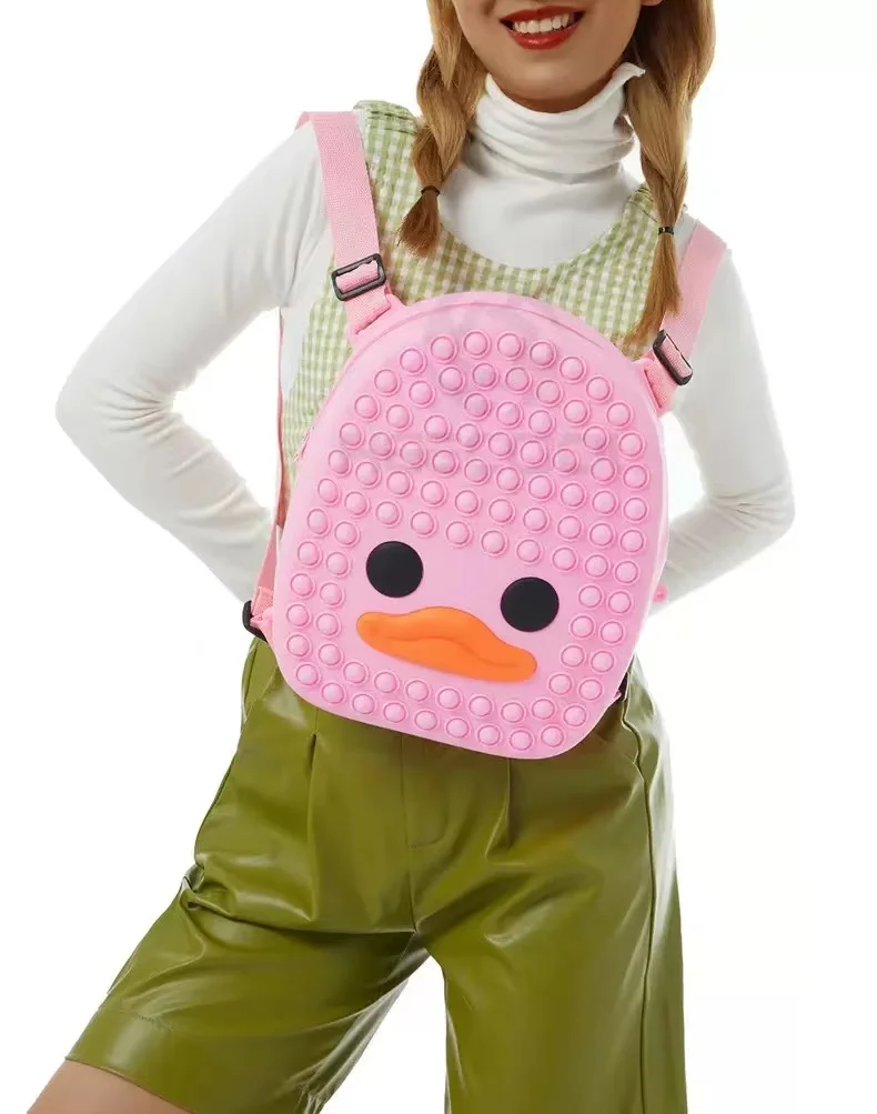 2023 Factory Wholesale Silicone Stress Relief Toy Push Pop Bubble Sensory Silicone Backpack For Girl