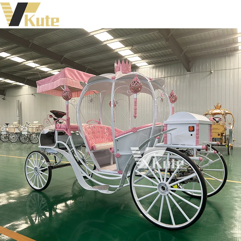 Premium Wedding carriage for prom Cinderella pumpkin horse-drawn carriage for Princess Latest electric horseless Carriage