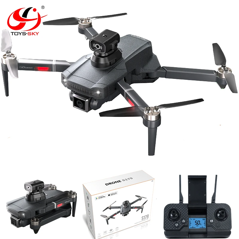 TOYSKY New Drone 2023 S179 Brushless Motor Drone WIFI FPV Cameras with Optical Flow Positioning Stable Flying Obstacle Avoidance