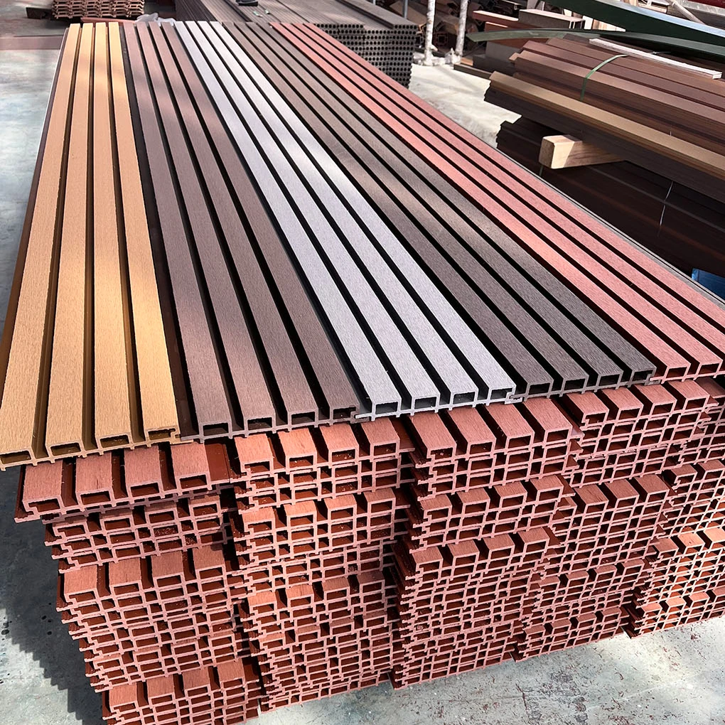 Outdoor waterproof wood grain plastic composite panel exterior wpc wall panel cladding board