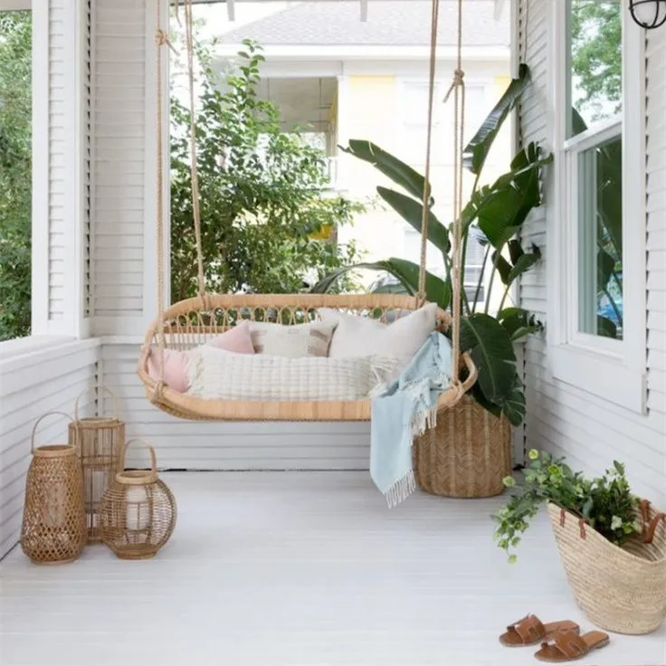 Hot outdoor furniture Sale daybed pool garden wicker swing patio hammocks Rattan hanging chair