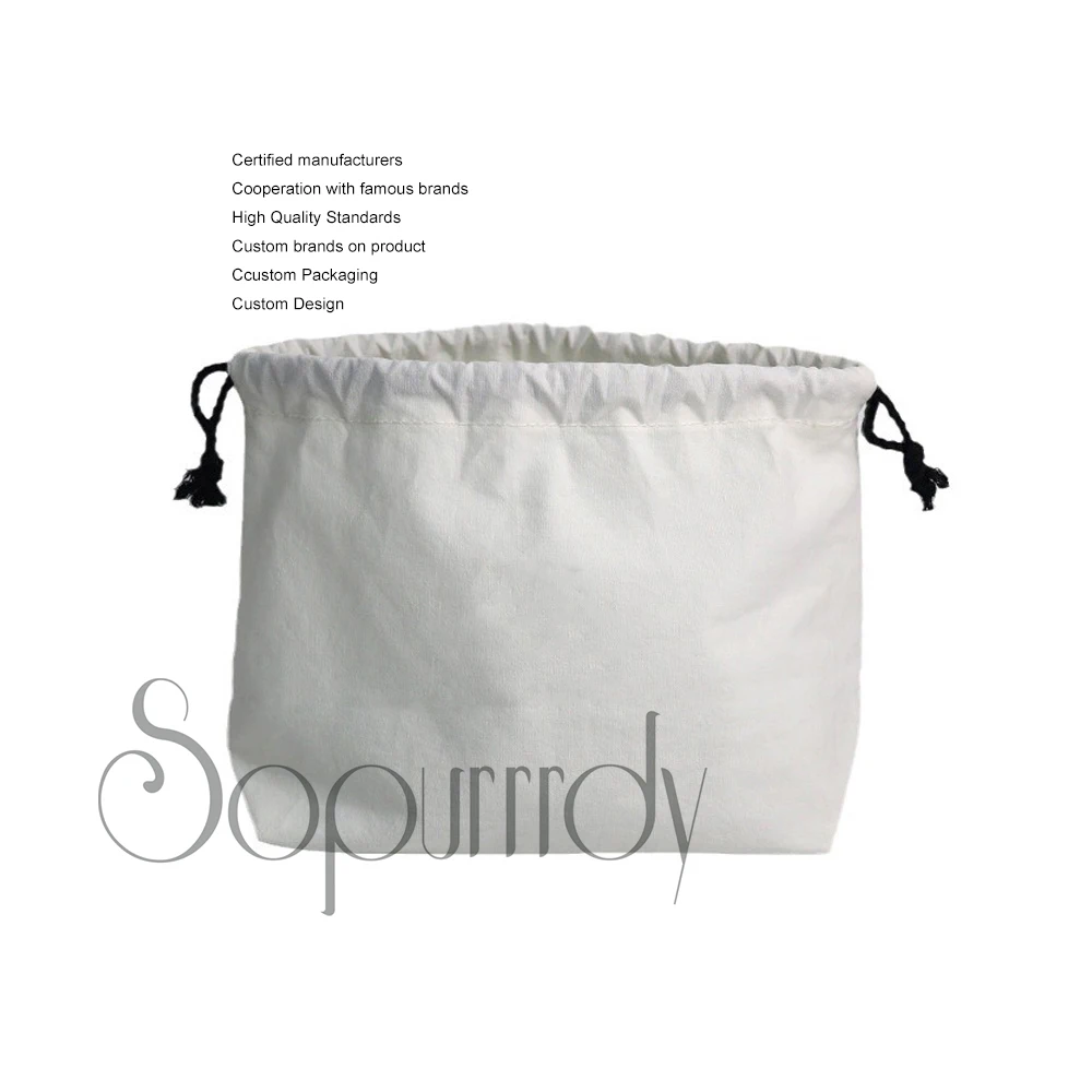 Custom Logo Muslin Cotton Drawstring Bags Canvas Linen Sachet Bag Reusable Empty Gift Pouch for Party Home Supplies