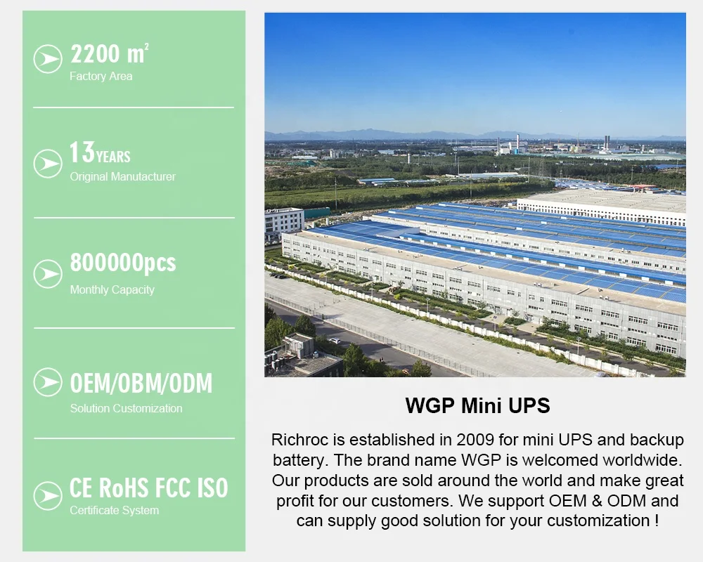 WGP multi-output mini ups Wifi Router Portable Online Offline CCTV Camera Modem USB 5V DC 9V 12V Mini UPS for WiFi Router