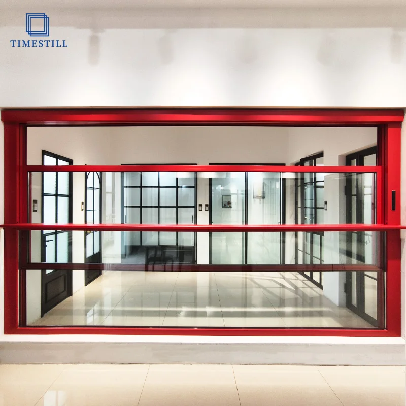 Modern Minimalism Automatic Aluminum Frame Motorized Upward Vertical Sliding Window For villas