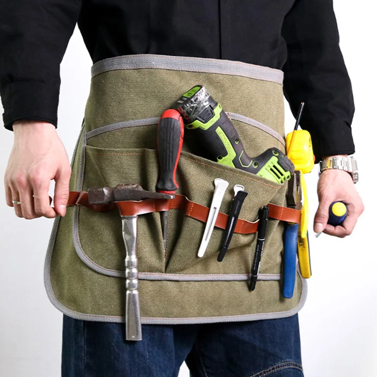 Custom Canvas Salon Barber Garden Work Tool Half Waist Apron