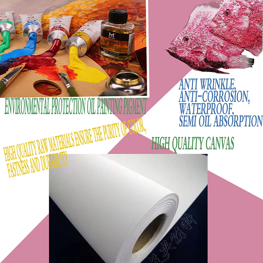 Modern simple ice deer landscape flower animal hand-painted oil painting