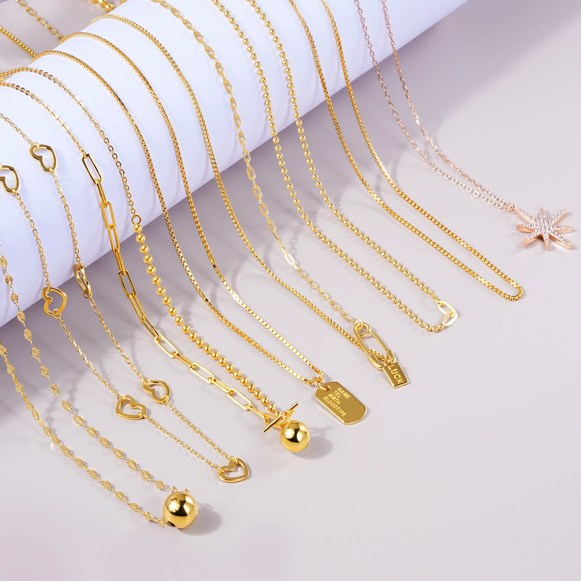 925 Sterling Silver 18K 14K Gold Plated Jewelry Choker Chain Solid Jewelry For Women Cross Necklaces Bracelet Chain