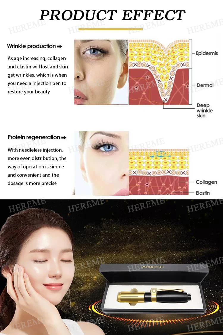 Heremefill Newest Hyaluronic Pen High Pressure 2 in 1 Syringe Hyaluronic Pen/Needle Free Very Cheap Hyaluronic Pen Supplier
