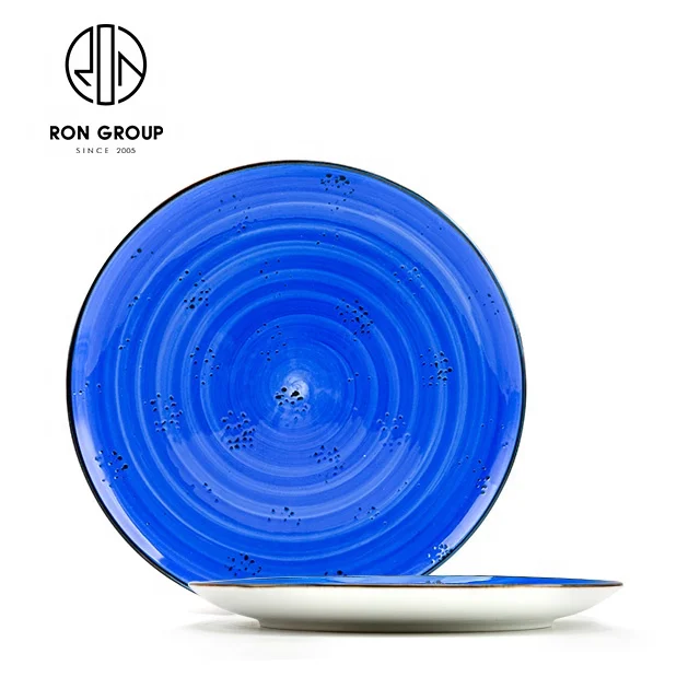 Wholesale European Luxury Fine Ceramic Rustic Gold Edge Tableware 16 Pcs Table Ware Stoneware Dinner Set Dinnerware Sets