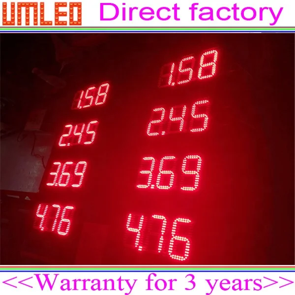 Outdoor Waterproof RF Remote Control RGB LED Gas Pump Topper Digital Signage and Displays for Prices Signs