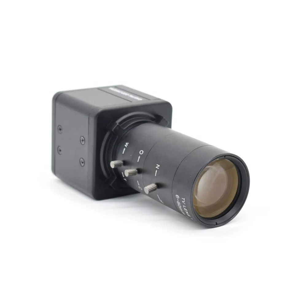 Fast Rate Global Shutter USB Box Camera Industrial Vision Camera black and white with 6-60mm Manual Zoom Varifocus CS Mount lens