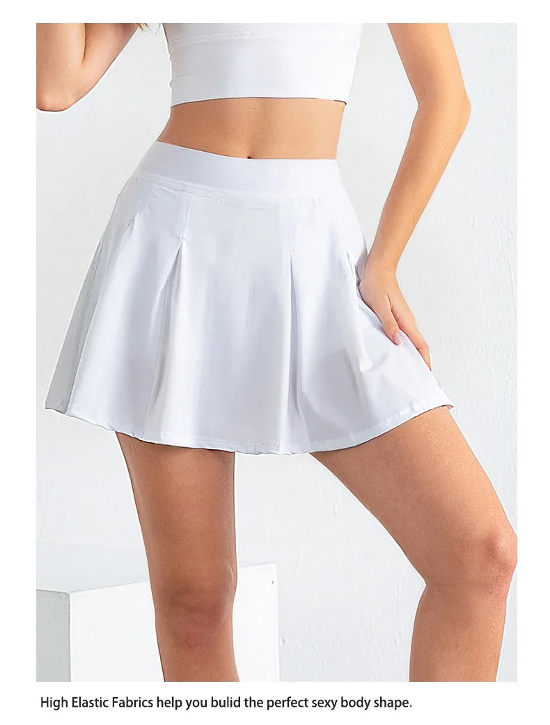 Custom summer new eco friendly sexy A-word short skirt women tennis sports thin anti-skid fitness suit yoga suit