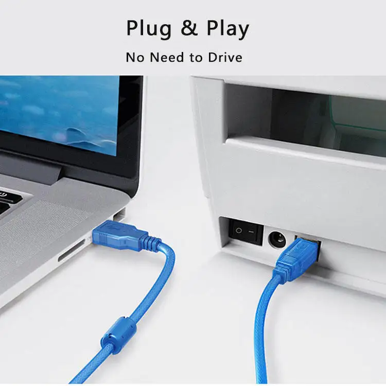 Pogo New Product Wholesale High Quality Blue 1m USB A Male To B Male Cable Scanner Printer Cable High Speed Transfer